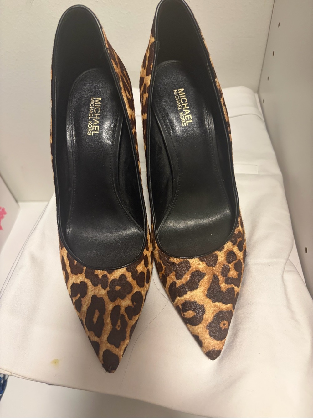 Michael Kors Leopard-Print Pointed Pump - Brown/Black